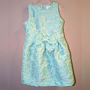 Dressed Up by Gymboree Elegant Bow Sheath Dress Mint Green Lace Overlay Girls 4